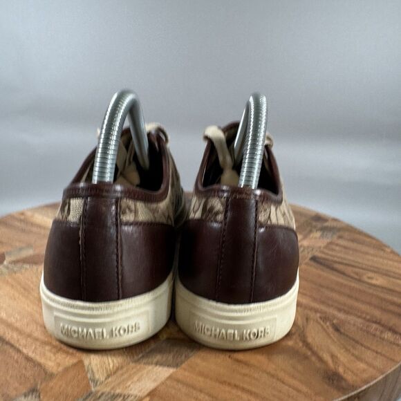 Michael Michael Kors City Sneakers Signature Print Brown Sz 8 - Picture 4 of 8
